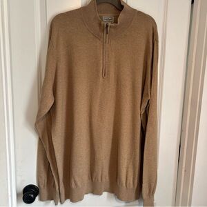 L.L. Bean Men's Zip-Up Sweater in Warm Tan